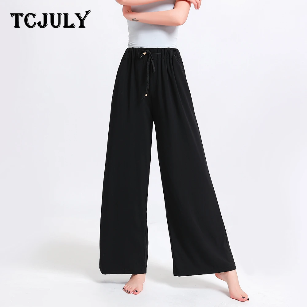 TCJULY Summer 2019 New Fashionable Rayon High Waist Wide Leg Pants Plus Size Drawstring Trousers Pockets Print Loose Pants Women
TCJULY Summer 2019 New Fashionable Rayon High Waist Wide Leg Pants Plus Size Drawstring Trousers Pockets Print Loose Pants Women