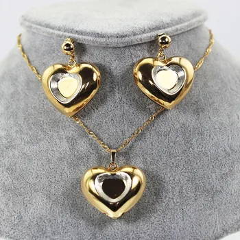 Women Necklace Earrings Pendant Jewelry Sets Gold Color Copper Fashion Trendy Hand Polishing Heart Love Wedding Jewelry ST064
Women Necklace Earrings Pendant Jewelry Sets Gold Color Copper Fashion Trendy Hand Polishing Heart Love Wedding Jewelry ST064