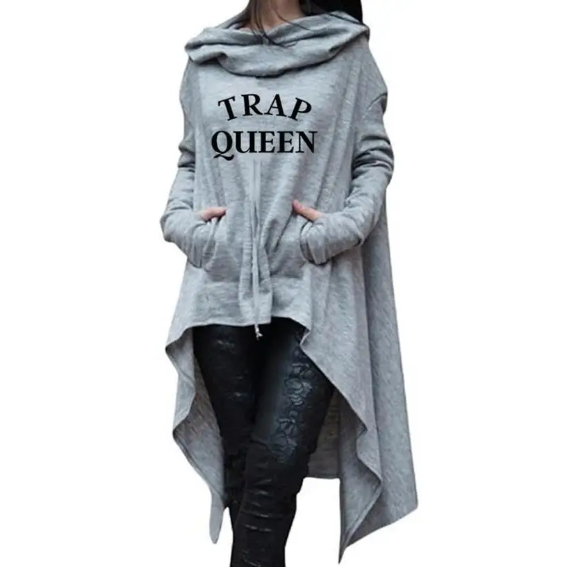 Hoodies For Women TRAP QUEEN Letters Print Long Irregular Kawaii Sweatshirt Femmes Sweatshirts Hoodies Women Pockets Cute Hoody
Hoodies For Women TRAP QUEEN Letters Print Long Irregular Kawaii Sweatshirt Femmes Sweatshirts Hoodies Women Pockets Cute Hoody