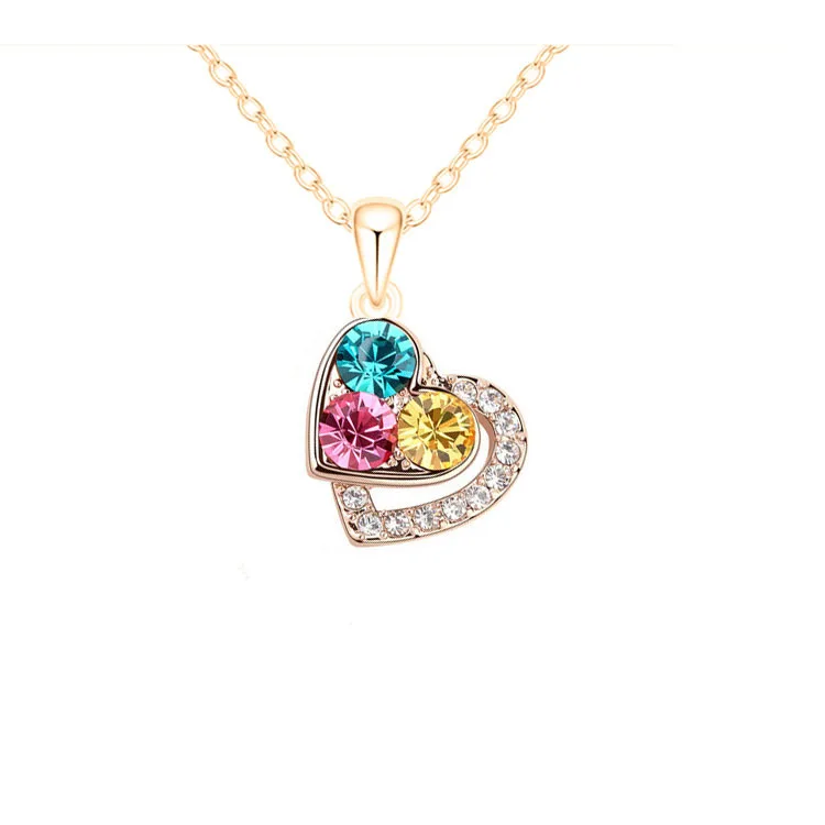 2015 Romantic Heart Design Colorfull Rhinestone ImitationGold Plated Austrian Crystal Pendants Necklace For Women Bridal Jewelry
2015 Romantic Heart Design Colorfull Rhinestone ImitationGold Plated Austrian Crystal Pendants Necklace For Women Bridal Jewelry