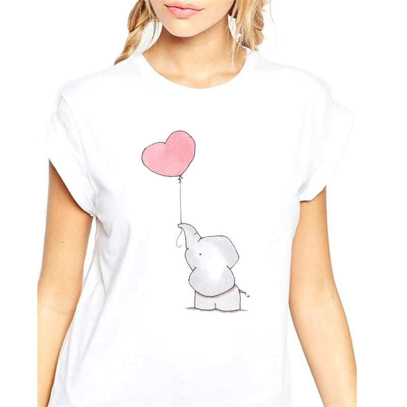 Fashion casual Tops Summer T Shirt Women Cute Animal Short Sleeve Harajuku White T-Shirt Kawaii Elephant Printed cute Female tee
Fashion casual Tops Summer T Shirt Women Cute Animal Short Sleeve Harajuku White T-Shirt Kawaii Elephant Printed cute Female tee