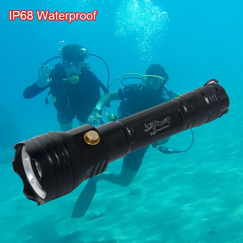 LED Diving Flashlight 1800Lumens CREE L2 Aluminum Reflector Cup Waterproof Tactical Flashlight 500M Underwater Diver Torch Light
LED Diving Flashlight 1800Lumens CREE L2 Aluminum Reflector Cup Waterproof Tactical Flashlight 500M Underwater Diver Torch Light