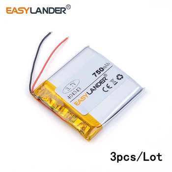 3pcs /Lot 3.7v lithium Li ion polymer rechargeable battery 404343 750MAH For MP3 MP4 GPS E-book Bluetooth Speaker toys 044343
3pcs /Lot 3.7v lithium Li ion polymer rechargeable battery 404343 750MAH For MP3 MP4 GPS E-book Bluetooth Speaker toys 044343