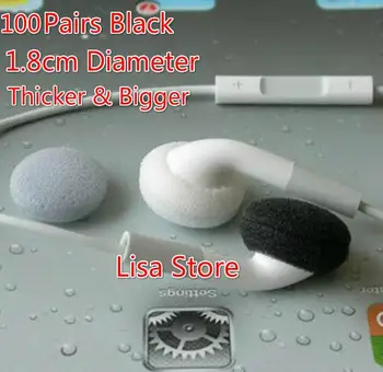 100 Pairs Black 1.8cm Thicker & Bigger Soft Foam Earbud Headphone Ear pads Replacement Sponge Covers Tips For Earphone MP3 MP4
100 Pairs Black 1.8cm Thicker & Bigger Soft Foam Earbud Headphone Ear pads Replacement Sponge Covers Tips For Earphone MP3 MP4