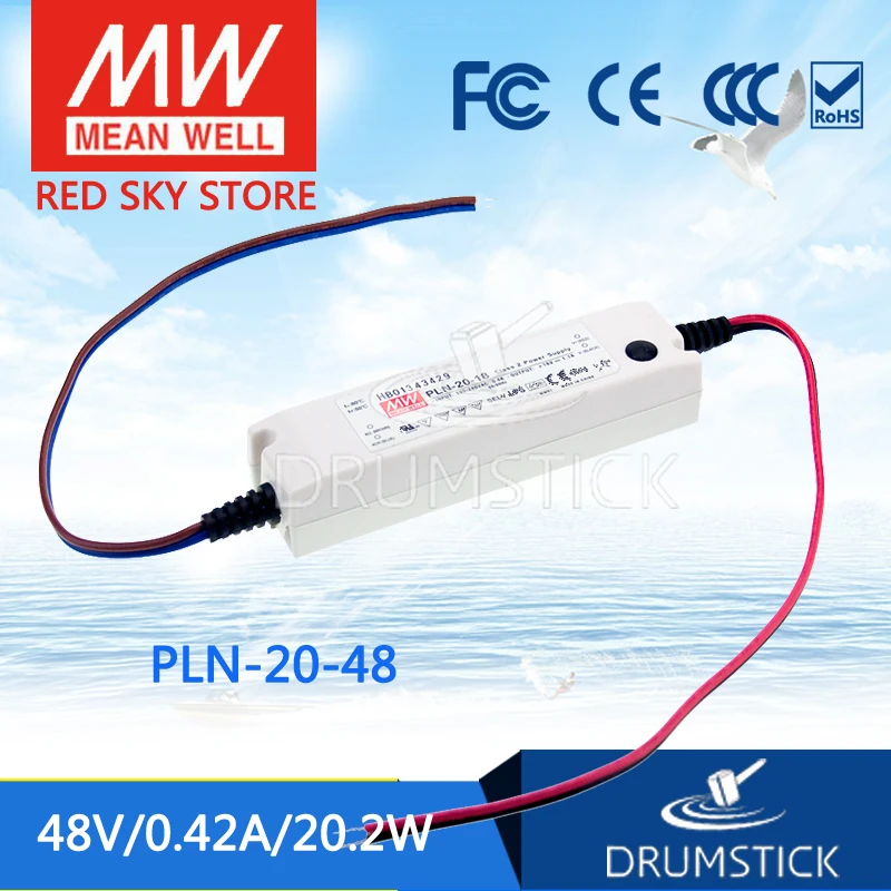 MEAN WELL PLN-20-48 48V 0.42A meanwell PLN-20 48V 20.2W Single Output LED Power Supply
MEAN WELL PLN-20-48 48V 0.42A meanwell PLN-20 48V 20.2W Single Output LED Power Supply