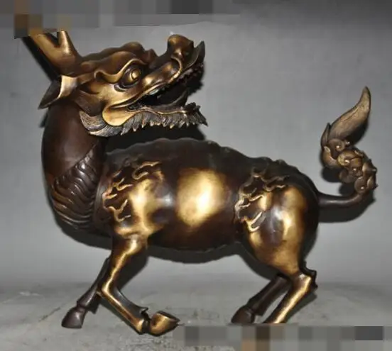 S02121 16" chinese fengshui bronze Evil spirits Unicorn Brave troops Pixiu beast statue B0403
S02121 16" chinese fengshui bronze Evil spirits Unicorn Brave troops Pixiu beast statue B0403