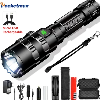 Ultra Bright LED Tactical Flashlight USB Rechargeable Waterproof Scout light Torch Hunting light 5 Modes by 18650 battery 
Ultra Bright LED Tactical Flashlight USB Rechargeable Waterproof Scout light Torch Hunting light 5 Modes by 18650 battery