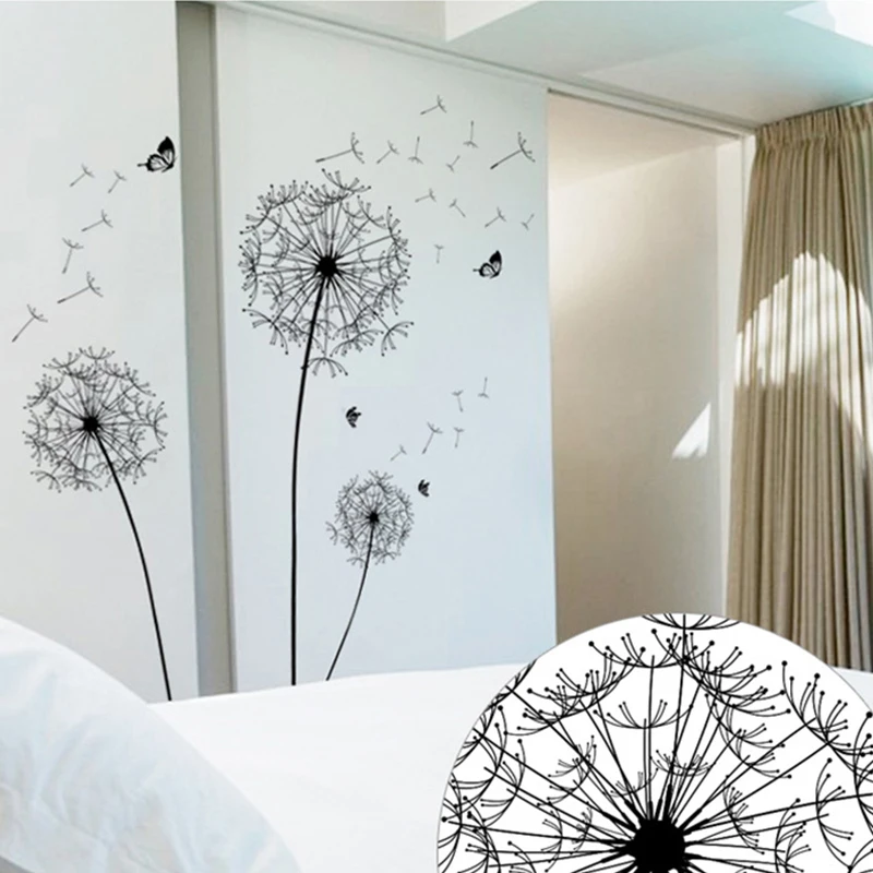 wall sticker Black dandelion living room bedside decorative sticker PVC removable self-sticker 834
wall sticker Black dandelion living room bedside decorative sticker PVC removable self-sticker 834