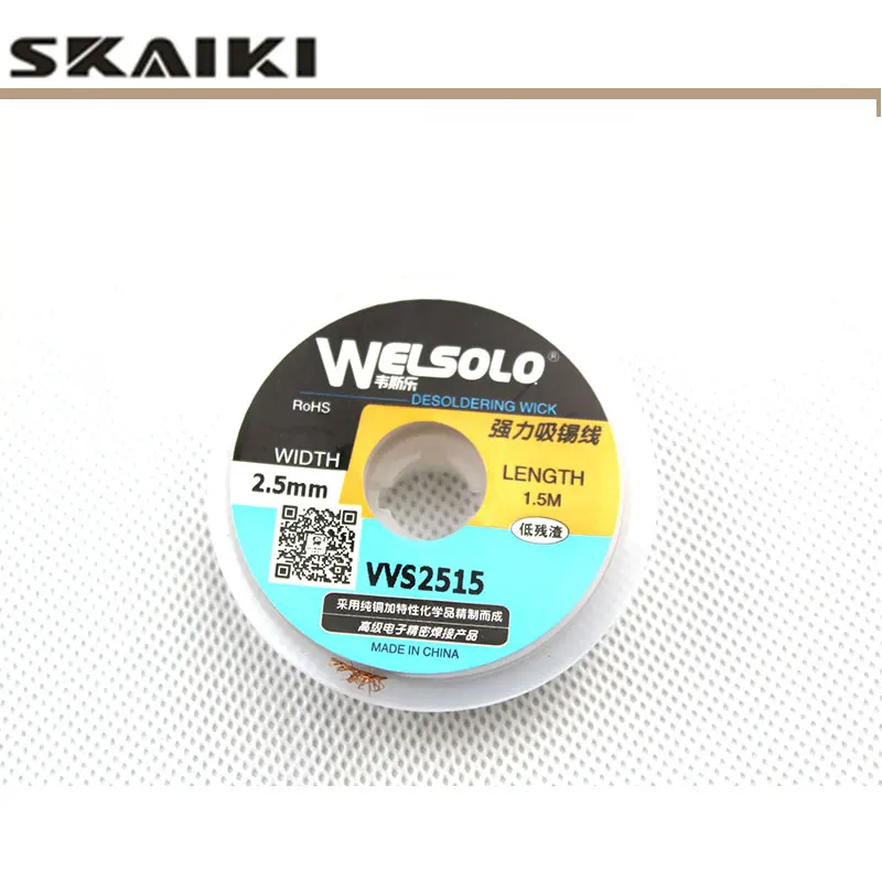 Free shipping WElsolo 1 pcs 2.5mm width WS 2515 soldering wire WELSOLO Desoldering wick solder for Soldering Accessory solder
Free shipping WElsolo 1 pcs 2.5mm width WS 2515 soldering wire WELSOLO Desoldering wick solder for Soldering Accessory solder