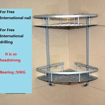 Bathroom Racks Kitchen Accessories Double Shelf Prateleira Bathroom Storage Rack Wall Shelfs estante Aluminum alloy Bearer 50kg
Bathroom Racks Kitchen Accessories Double Shelf Prateleira Bathroom Storage Rack Wall Shelfs estante Aluminum alloy Bearer 50kg