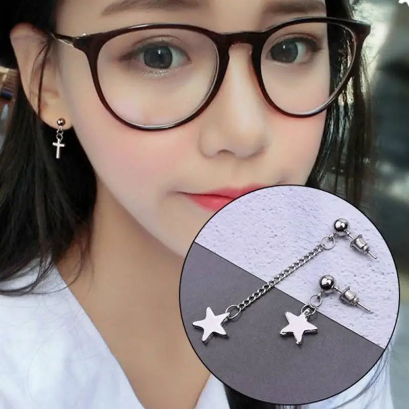 High Quality Silver Star Unique Long Tassel New Arrival Punk Style Asymmetric 1Pair Graceful Cross Wedding Drop Earring
High Quality Silver Star Unique Long Tassel New Arrival Punk Style Asymmetric 1Pair Graceful Cross Wedding Drop Earring