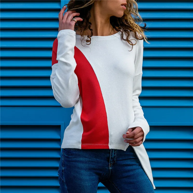 2019 Autumn Pullover Women Long Sleeve Leisure Patchwork Sweater Casual O Neck Irregular Loose Tops Ladies Jumper Pull Femme
2019 Autumn Pullover Women Long Sleeve Leisure Patchwork Sweater Casual O Neck Irregular Loose Tops Ladies Jumper Pull Femme