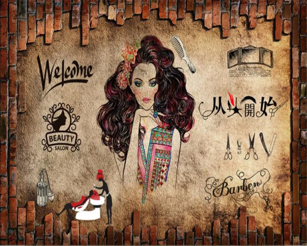 Custom 3D wallpaper Nostalgic classic retro wallpaper make-up beauty salon background wall barber shop 3d wallpaper Beibehang
Custom 3D wallpaper Nostalgic classic retro wallpaper make-up beauty salon background wall barber shop 3d wallpaper Beibehang