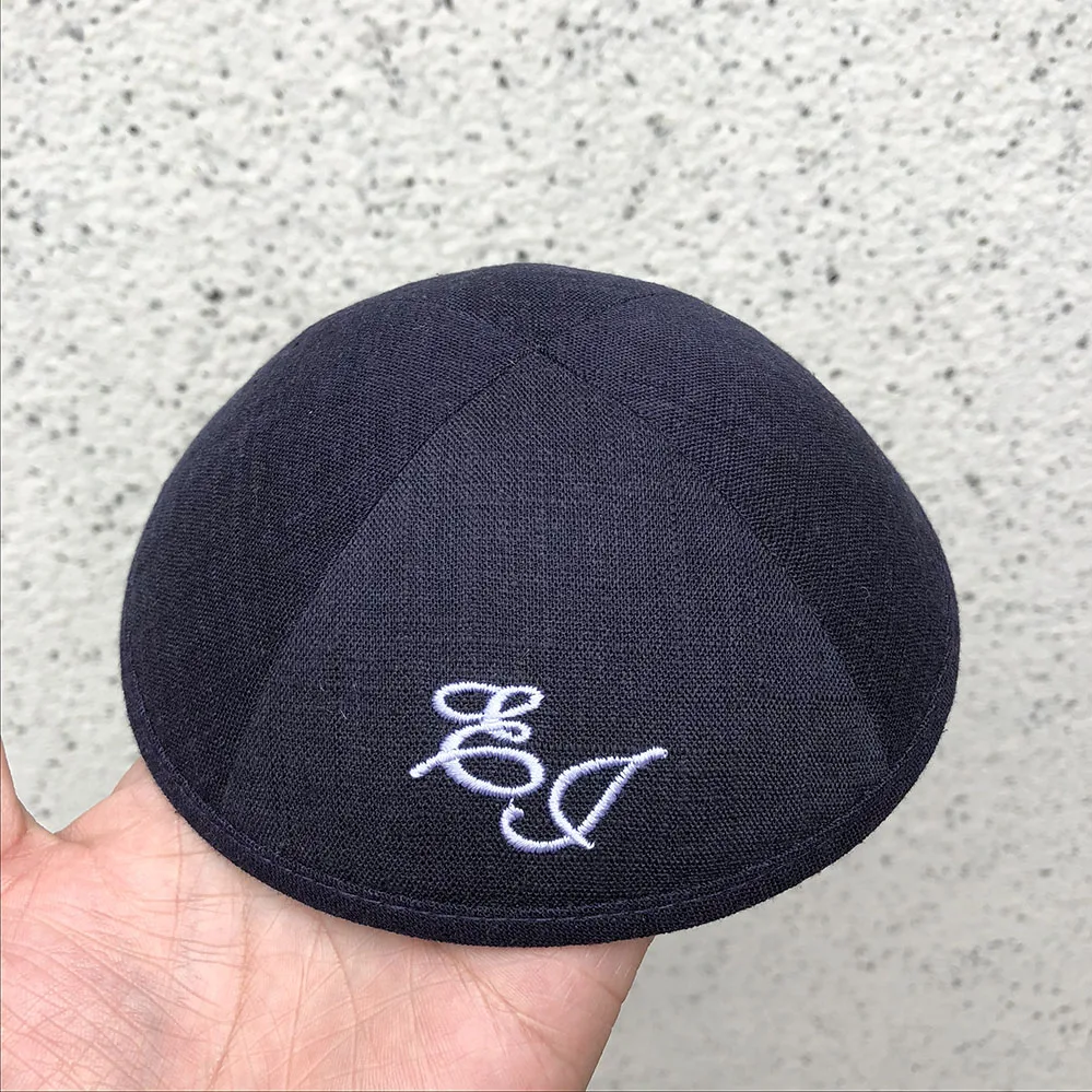 LINEN KIPOT, KIPPOT, KIPPAH CAPS, YARMULKES, CIPA, JEWISH CAPS, White linen border
LINEN KIPOT, KIPPOT, KIPPAH CAPS, YARMULKES, CIPA, JEWISH CAPS, White linen border