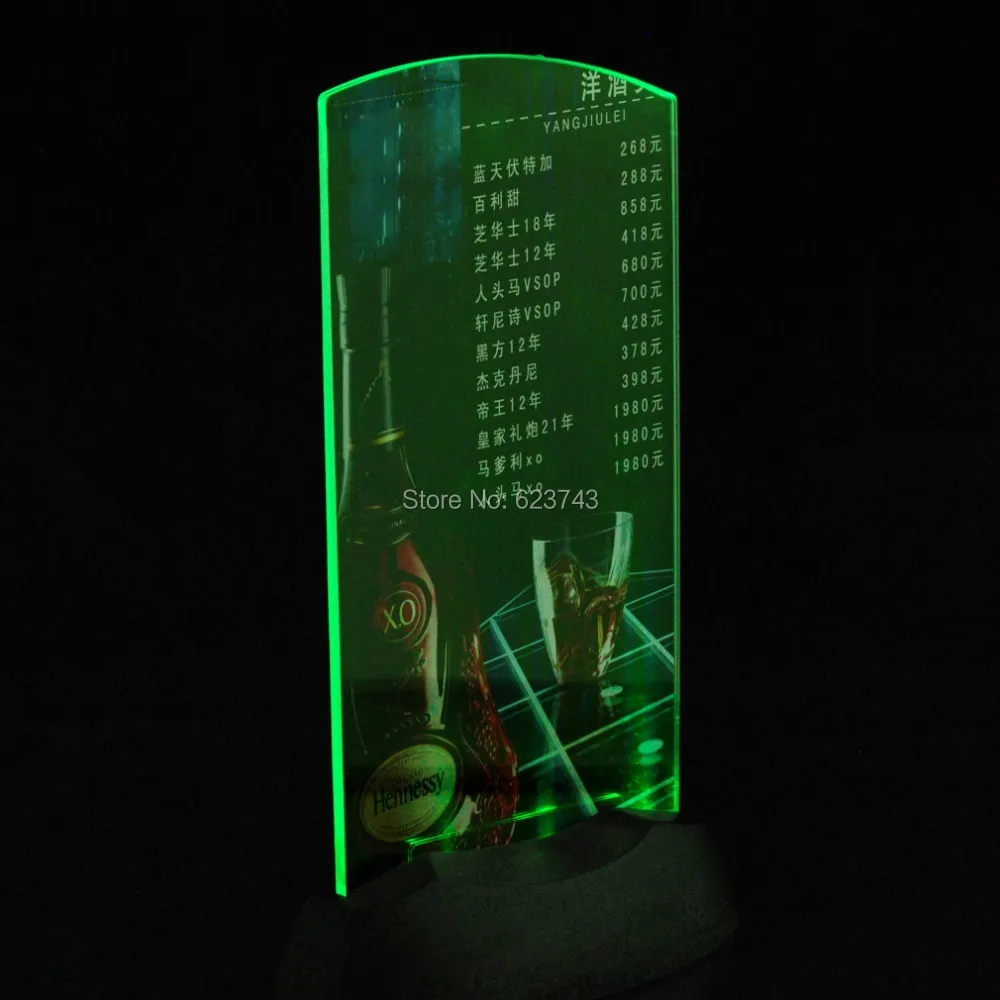 8pcs/Lot flash LED Light up table menu Acrylic Illuminated Restaurant Card Display Holder Stand
8pcs/Lot flash LED Light up table menu Acrylic Illuminated Restaurant Card Display Holder Stand