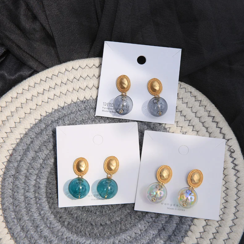 Korean Earrings Needle Multicolored Glass Water Polo Pearl Tri-color Earrings Colorful Retro Air Quality Ins Earrings for Women
Korean Earrings Needle Multicolored Glass Water Polo Pearl Tri-color Earrings Colorful Retro Air Quality Ins Earrings for Women