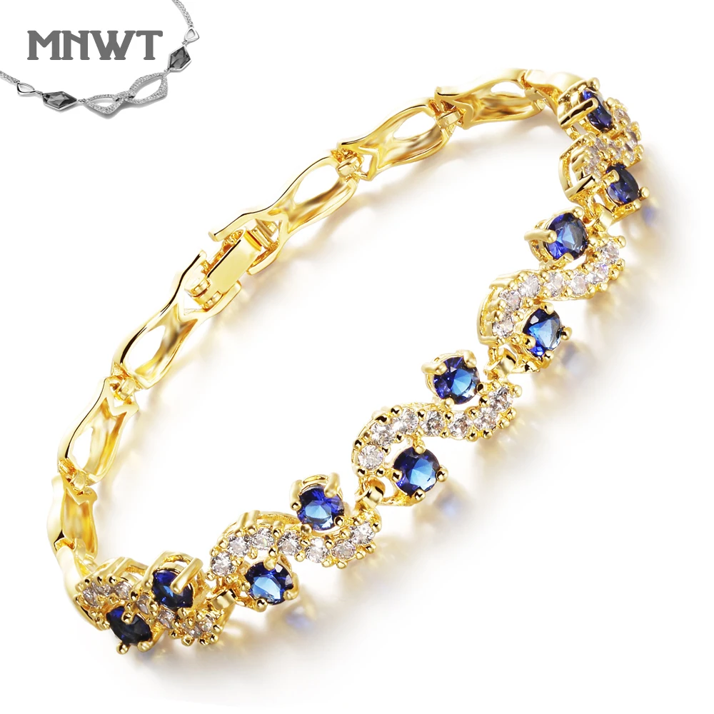 MNWT Luxury Blue Crystal Bracelets For Wedding Gold Bracelet AAA Zircon Fashion Charm Women Bangles Jewelry Pulseira Feminina
MNWT Luxury Blue Crystal Bracelets For Wedding Gold Bracelet AAA Zircon Fashion Charm Women Bangles Jewelry Pulseira Feminina