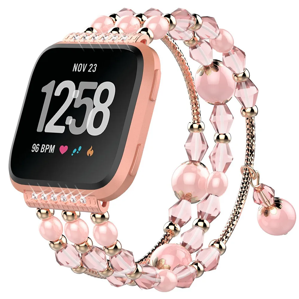 FOLOME Smart Watch Bands Faux Pearl Natural Agate Stone Bracelet for Fitbit Versa Fashion Elastic Stretch Strap Replacement Band
FOLOME Smart Watch Bands Faux Pearl Natural Agate Stone Bracelet for Fitbit Versa Fashion Elastic Stretch Strap Replacement Band