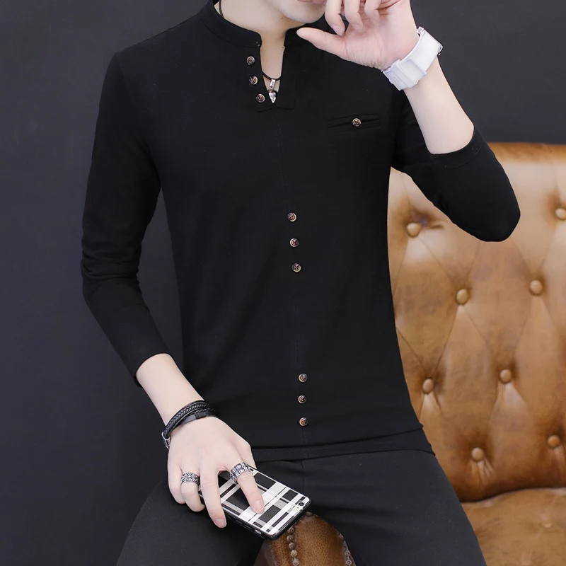 Long-sleeved T-shirt Men's Spring Dress New Fashion Pure Cotton Bottom Shirt Spring Men's Long-sleeved Dresses Men's Dresses
Long-sleeved T-shirt Men's Spring Dress New Fashion Pure Cotton Bottom Shirt Spring Men's Long-sleeved Dresses Men's Dresses