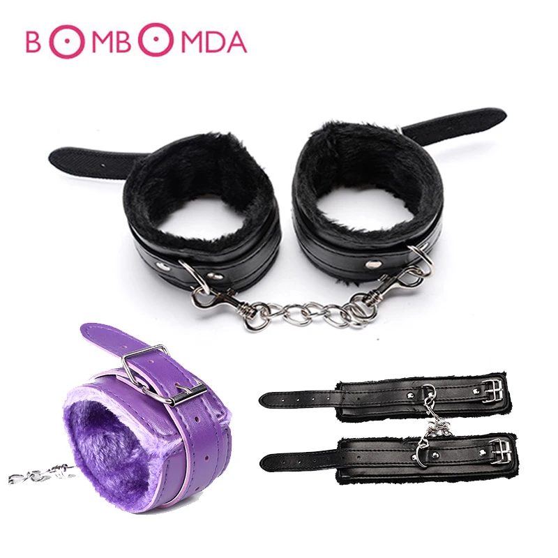 Фото Секс-игрушки для взрослых регулируемые наручники SM раб бондаж плюшевая манжета