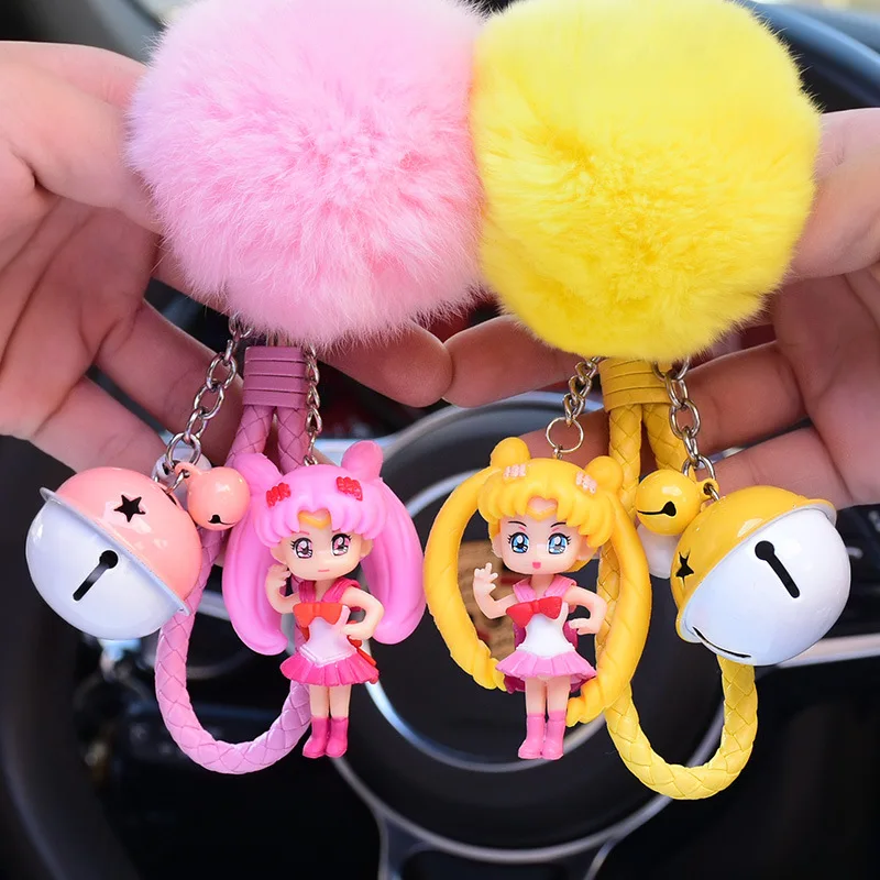 Cute Cartoon Sailor Moon Anime Keychains Fluffy Keychain Fur Pompom Key Chain Leather Rope Bells Keyring Bag Pom Pom Portachiavi
Cute Cartoon Sailor Moon Anime Keychains Fluffy Keychain Fur Pompom Key Chain Leather Rope Bells Keyring Bag Pom Pom Portachiavi