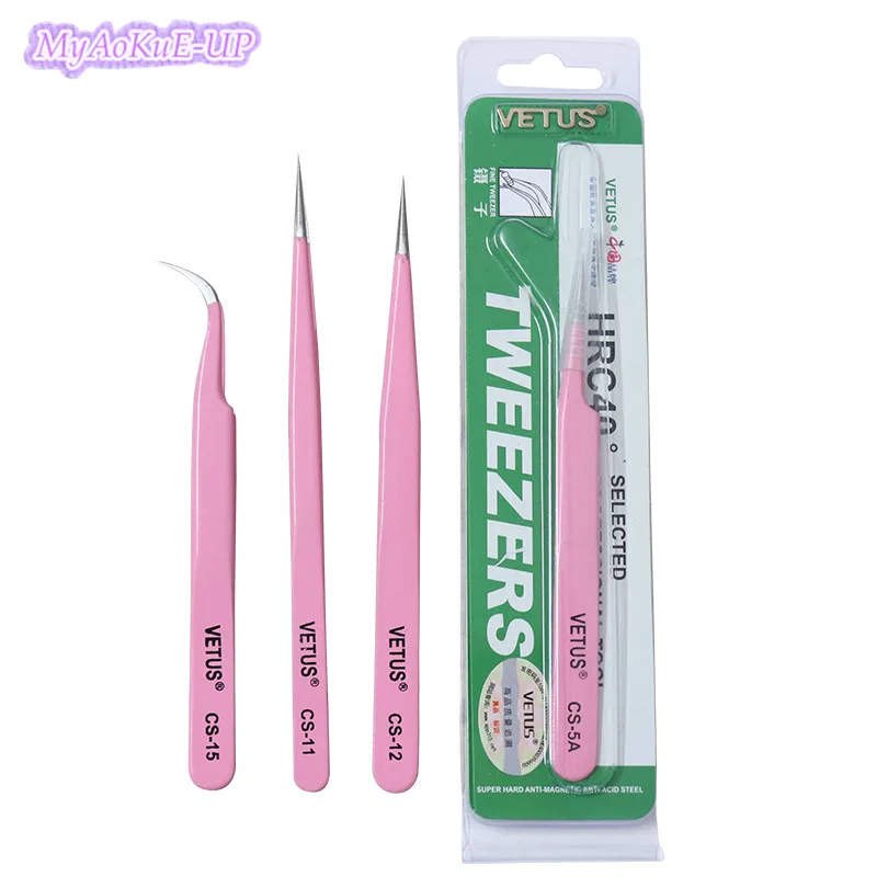 Original Pink 5pcs CS vetus tweezers Stainless Steel Anti-static Tweezers for Eyelash Extensions CS-11,CS-12,CS-15,CS-5A Tweezer
Original Pink 5pcs CS vetus tweezers Stainless Steel Anti-static Tweezers for Eyelash Extensions CS-11,CS-12,CS-15,CS-5A Tweezer