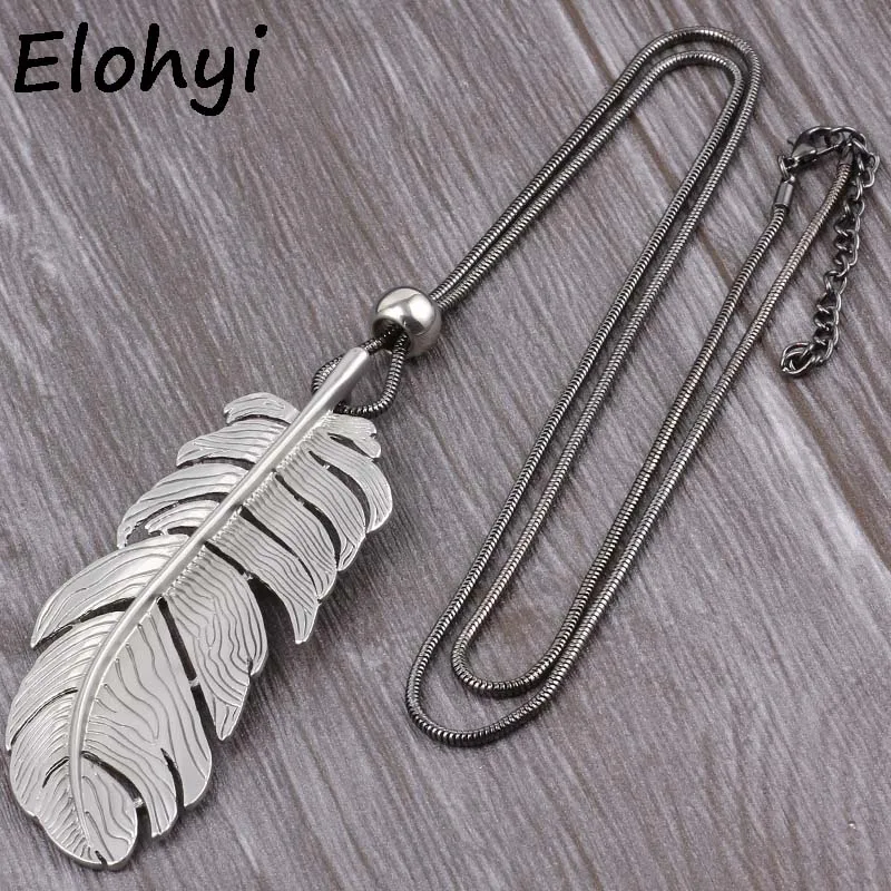 ELOYHI Women Necklace Feather Statement Necklaces Pendants Vintage Jewelry Snake Chain Long Necklace Women
ELOYHI Women Necklace Feather Statement Necklaces Pendants Vintage Jewelry Snake Chain Long Necklace Women