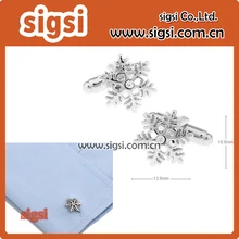 Top High Quality Silver Plated Crystal Snowflake Cufflinks For Mens Shirt Cuff Buttons Cuff Links Top High Quality Silver Plated Crystal Snowflake Cufflinks For Mens Shirt Cuff Buttons Cuff Links