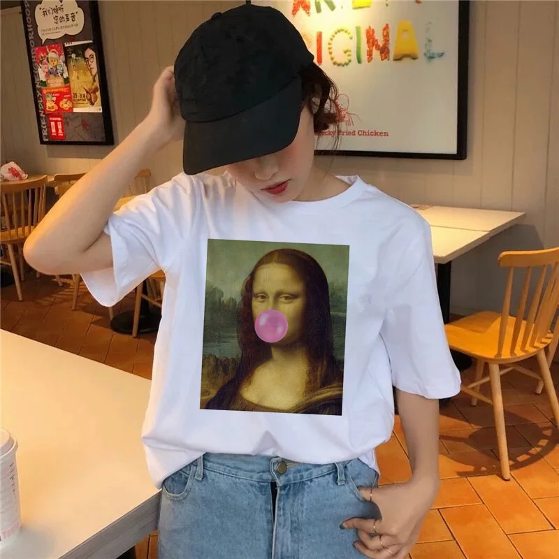 Mona Lisa T Shirt hip hop tshirt women female funny top tee shirts t-shirt harajuku 90s Streetwear Casual Printed new Korean
Mona Lisa T Shirt hip hop tshirt women female funny top tee shirts t-shirt harajuku 90s Streetwear Casual Printed new Korean