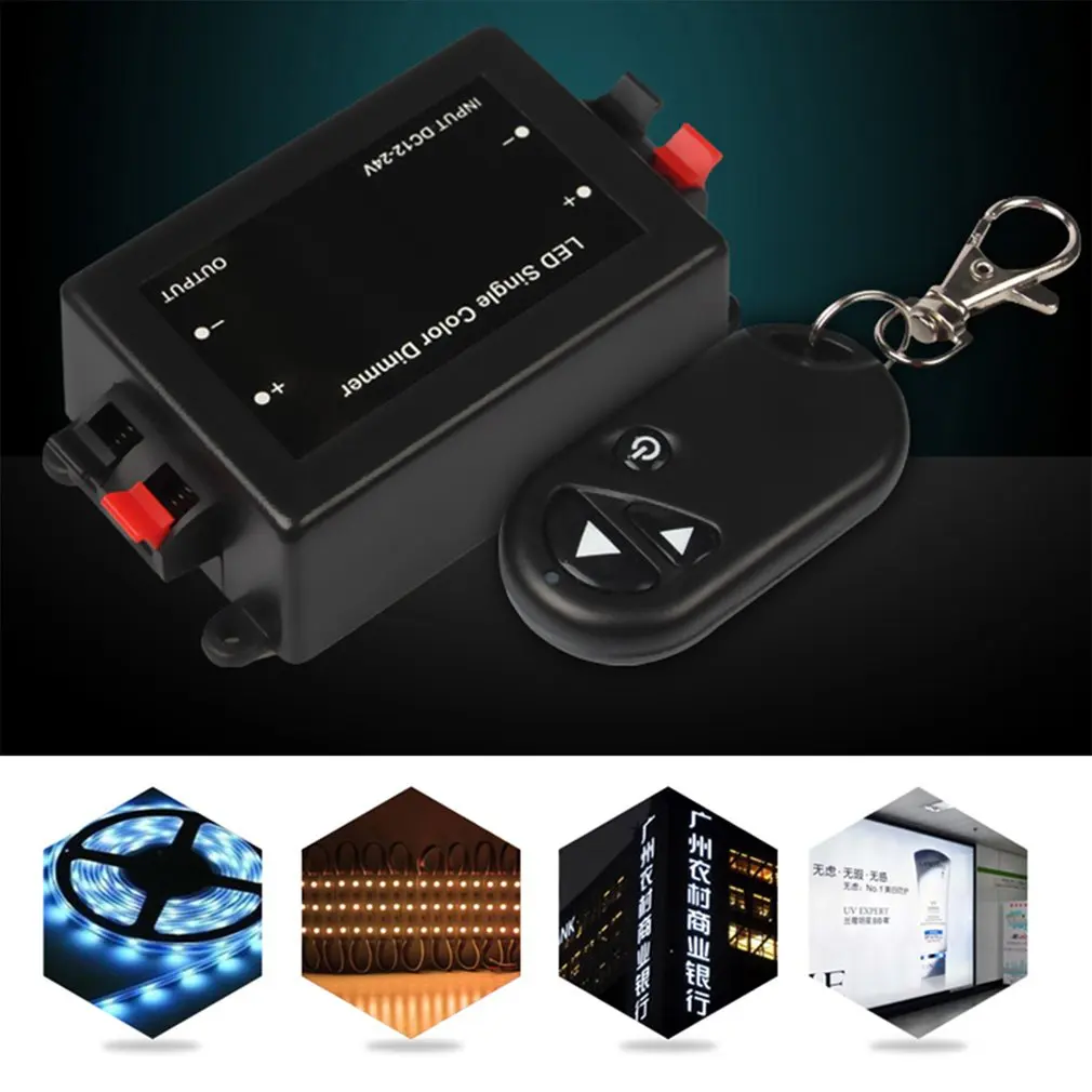 Newest Wireless Remote LED Light Single Color RF Dimmer Controller Control 12-24V 8A --
Newest Wireless Remote LED Light Single Color RF Dimmer Controller Control 12-24V 8A --