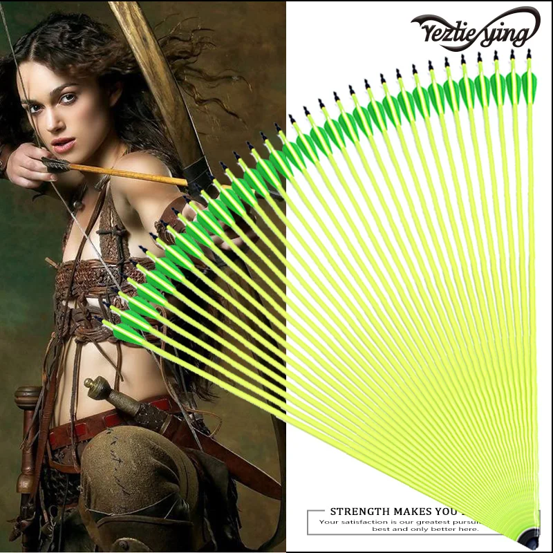 6/12 / 24PCS High Quality Yellow Carbon Arrow 30 Inch Green White Feather For Composite / Recurve Hunting Archery
6/12 / 24PCS High Quality Yellow Carbon Arrow 30 Inch Green White Feather For Composite / Recurve Hunting Archery