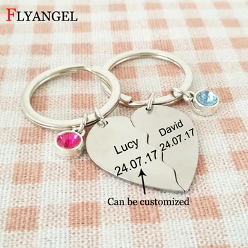 Fashion Broken Heart Shape Key Chain Couple Friendship Birthstone Keychains Jewelry Customized Name and Date Keyring Jewelry
Fashion Broken Heart Shape Key Chain Couple Friendship Birthstone Keychains Jewelry Customized Name and Date Keyring Jewelry