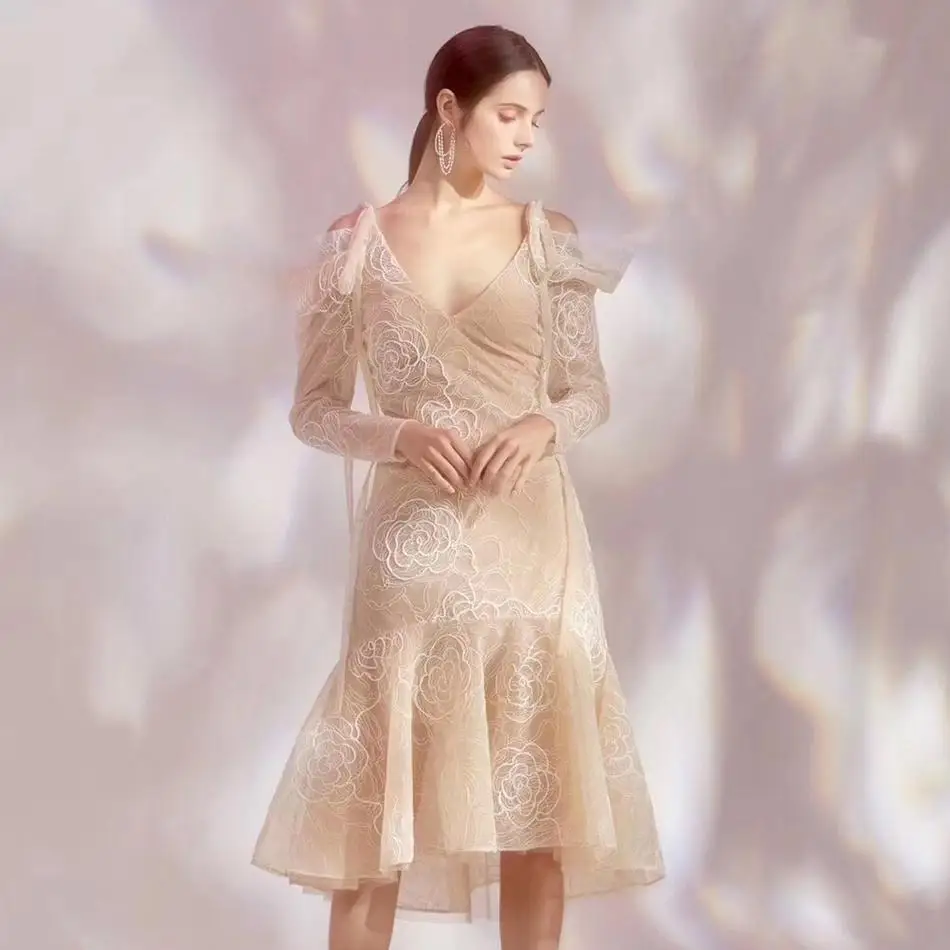Newest Celebrity Evening Party Dress Women Long Sleeve Off The Shoulder V-Neck Sexy NightClub Lace Dress Women Mermaid Vestidos
Newest Celebrity Evening Party Dress Women Long Sleeve Off The Shoulder V-Neck Sexy NightClub Lace Dress Women Mermaid Vestidos