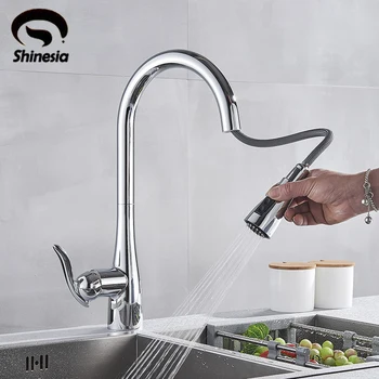 Brushed Nickle Kitchen Faucet Pull Out Sprayer Swivel Spout Mixer Tap Kitchen Sink Faucet 360 Rotation Kitchen Water Faucets
Brushed Nickle Kitchen Faucet Pull Out Sprayer Swivel Spout Mixer Tap Kitchen Sink Faucet 360 Rotation Kitchen Water Faucets