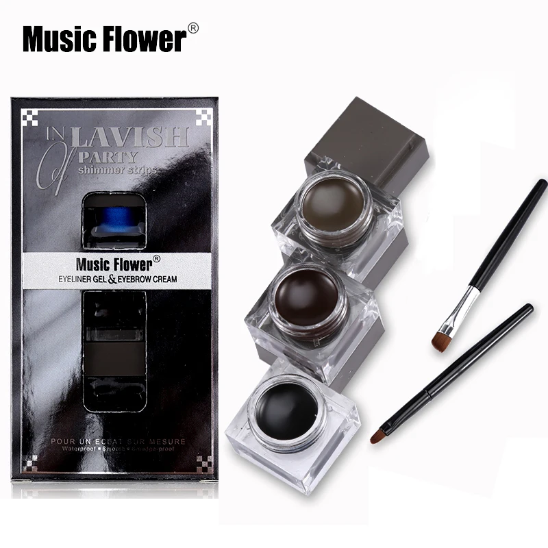 Music Flower Brand 3pcs\lot Eyeliner Gel & Eyebrow Cream Shimmer Matte Waterproof Eye Makeup Black Brown Eye Liner Cosmetics Set
Music Flower Brand 3pcs\lot Eyeliner Gel & Eyebrow Cream Shimmer Matte Waterproof Eye Makeup Black Brown Eye Liner Cosmetics Set