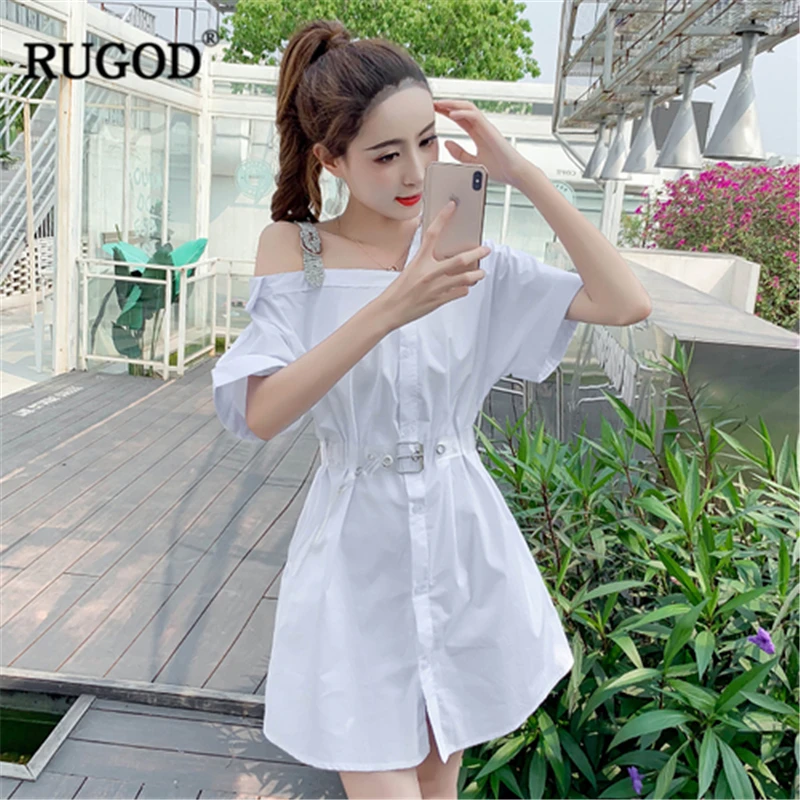 RUGOD 2019 New Arrival Women Slash Neck Oblique Collar One-shoulder Solid Shirt Dress Loose Strraight Stylish Vestidos Casual
RUGOD 2019 New Arrival Women Slash Neck Oblique Collar One-shoulder Solid Shirt Dress Loose Strraight Stylish Vestidos Casual
