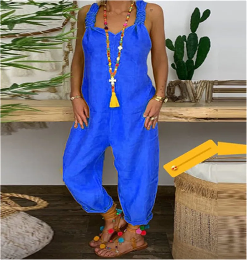 Jumpsuits For Women 2019 Autumn Sleeveless Halter Loose Summer Jumpsuits Lady Casual Long Jumpsuits Women Rompers Fashion
Jumpsuits For Women 2019 Autumn Sleeveless Halter Loose Summer Jumpsuits Lady Casual Long Jumpsuits Women Rompers Fashion