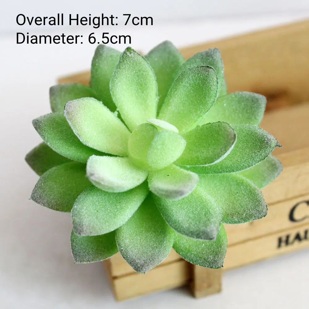 Green Artificial Succulents - Flocking Home Garden Decoration