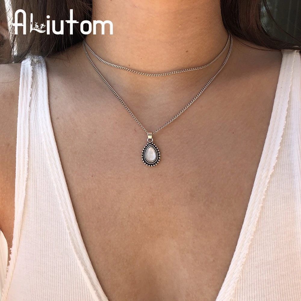 ALIUTOM Vintage Bohemian Double Drop of Water Pendant Choker Necklace 2018 Fashion Women's Jewelry Gift
ALIUTOM Vintage Bohemian Double Drop of Water Pendant Choker Necklace 2018 Fashion Women's Jewelry Gift