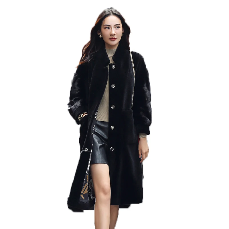 Winter Coat Women 2018 Real Fur Coat Mink Fur Coats Wool Jacket Korean Black Long Tops Sheep Shearing Fur Coat Plus Size ZT251
Winter Coat Women 2018 Real Fur Coat Mink Fur Coats Wool Jacket Korean Black Long Tops Sheep Shearing Fur Coat Plus Size ZT251