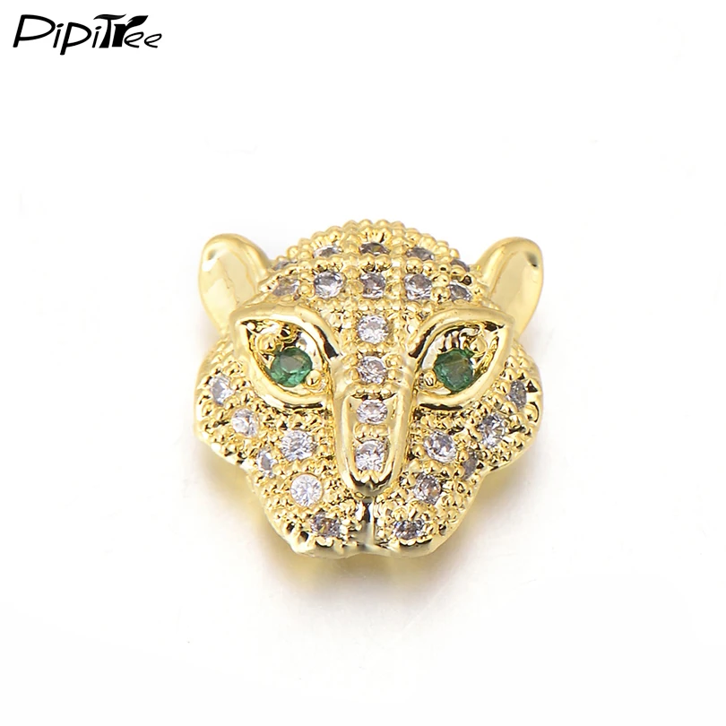 Pipitree Leopard Head Bead Micro Pave Cubic Zirconia CZ Beads For Jewelry Making Bracelet Gold Color Spacer Charm High Quality
Pipitree Leopard Head Bead Micro Pave Cubic Zirconia CZ Beads For Jewelry Making Bracelet Gold Color Spacer Charm High Quality