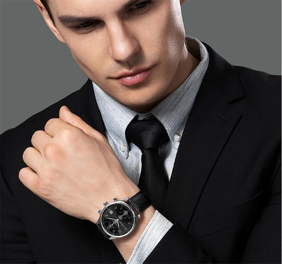 Xiaomi TwentySeventeen Light Business Quartz Watch Multi-function Dual time zone 24 hour display Casual Sport Wristwatch Men Clo (13)