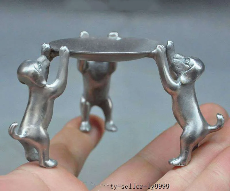 Crafts statue Folk Chinese silver Zodiac 3 Dog Candlesticks Menorah Plate Candle Holder Statue halloween
Crafts statue Folk Chinese silver Zodiac 3 Dog Candlesticks Menorah Plate Candle Holder Statue halloween