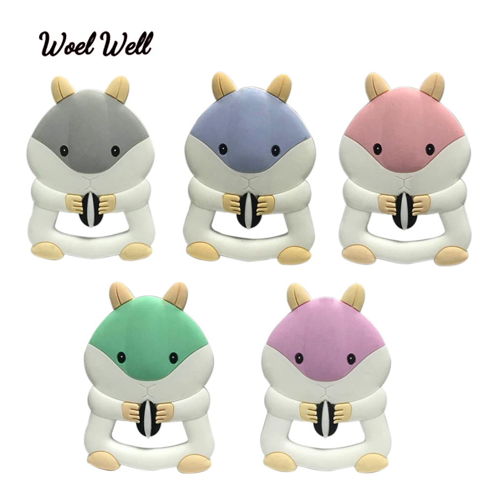 Woel Well 1PCS BPA Free Silicone squirrel Teether Animal Baby Teething Toy Cartoon Pendant Nursing Necklace Toddler Toys Chew
Woel Well 1PCS BPA Free Silicone squirrel Teether Animal Baby Teething Toy Cartoon Pendant Nursing Necklace Toddler Toys Chew