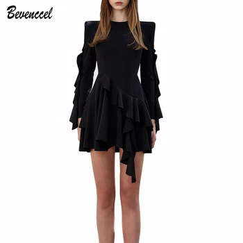 2020 New Black White Women Dress Long Sleeve O Neck Elegant Casual A Line Ruffles Celebrity Party Dress Vestidos
2020 New Black White Women Dress Long Sleeve O Neck Elegant Casual A Line Ruffles Celebrity Party Dress Vestidos
