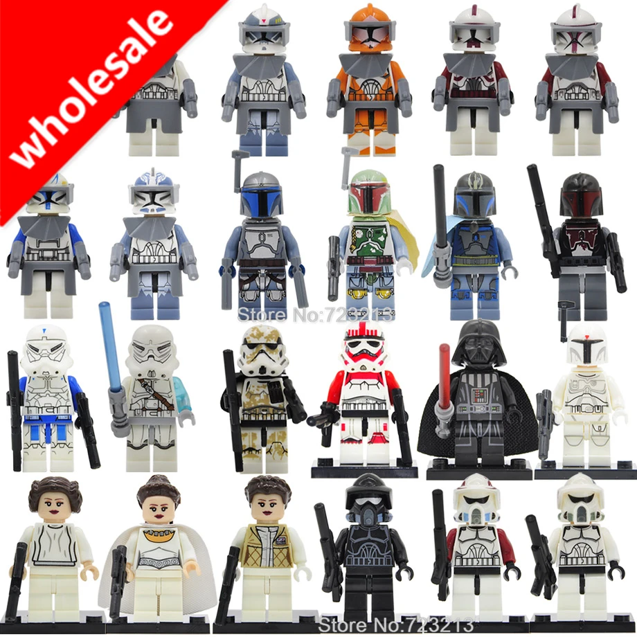 Wholesale 20pcs Leia Figure Darth Vader Fox ARF Clone Trooper Boba Fett Building Blocks Set Model Bricks Toys
Wholesale 20pcs Leia Figure Darth Vader Fox ARF Clone Trooper Boba Fett Building Blocks Set Model Bricks Toys