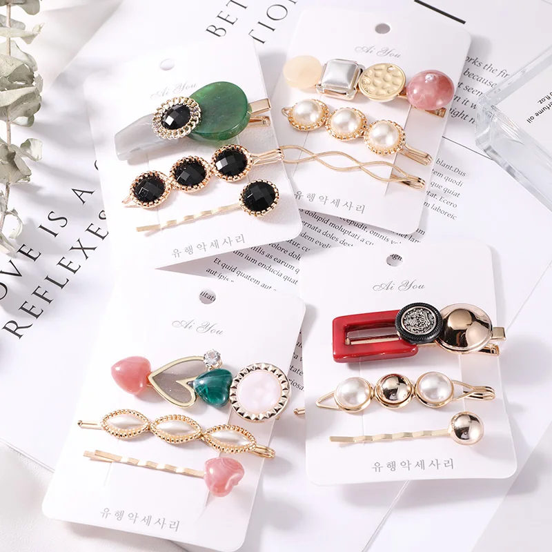 3PCS/Set New Women Elegant Acetate Pearl Geometric Hairpins Girls Sweet Barrettes Headband Hair Clips Fashion Hair Accessories
3PCS/Set New Women Elegant Acetate Pearl Geometric Hairpins Girls Sweet Barrettes Headband Hair Clips Fashion Hair Accessories