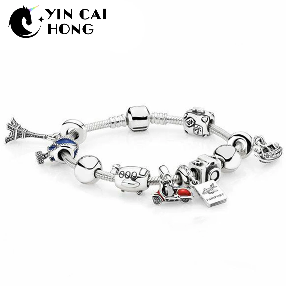 YCH 100% 925 Sterling Silver Round The World Bracelet Set Hot Air Balloon Camera Aircraft Charm Stringing Bracelet Set
YCH 100% 925 Sterling Silver Round The World Bracelet Set Hot Air Balloon Camera Aircraft Charm Stringing Bracelet Set