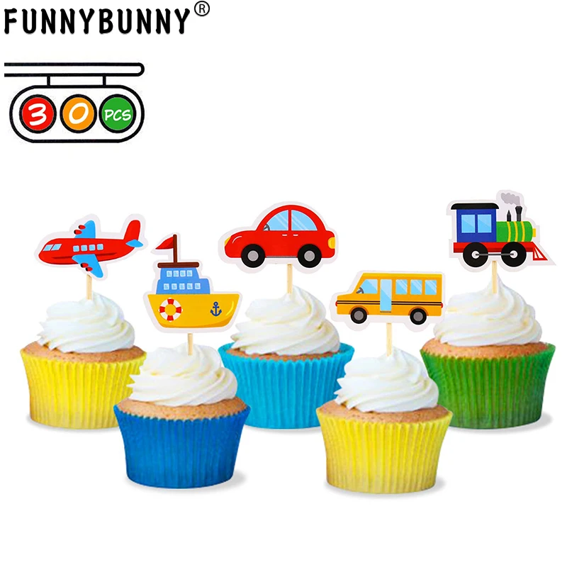 FUNNYBUNNY Transportation Cupcake Toppers Car Bus Train Plane Ship DIY Cupcake Toppers for Baby Shower Birthday Party Decor
FUNNYBUNNY Transportation Cupcake Toppers Car Bus Train Plane Ship DIY Cupcake Toppers for Baby Shower Birthday Party Decor