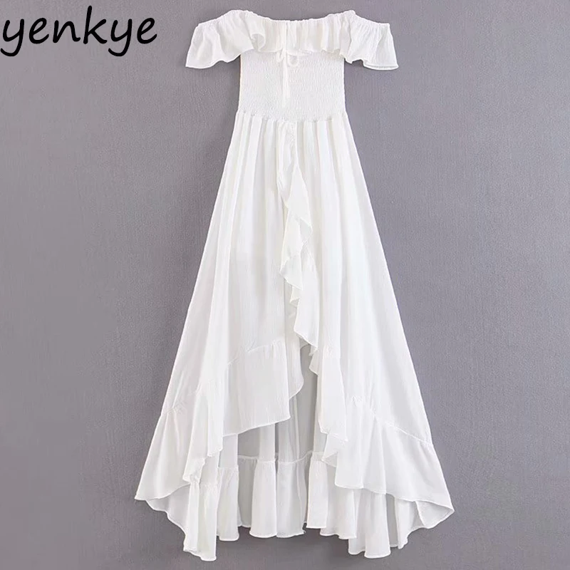Elegant Women Sexy Off Shoulder Ruffle White Party Dress Romantic Lady Elastic Slash Neck Short Sleeve A-line Long Maxi Dress
Elegant Women Sexy Off Shoulder Ruffle White Party Dress Romantic Lady Elastic Slash Neck Short Sleeve A-line Long Maxi Dress